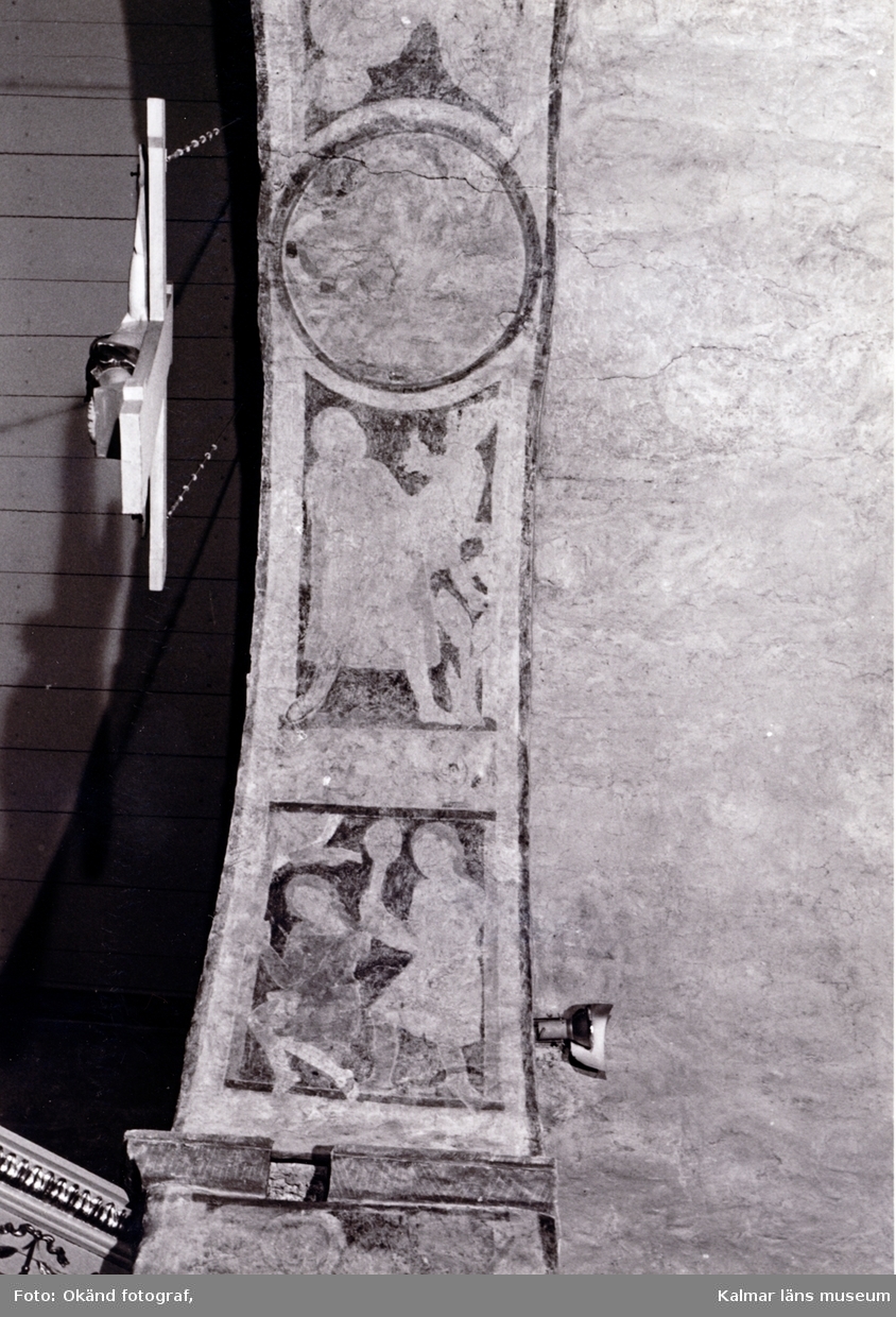Kalkmålning i absiden i Resmo kyrka.
