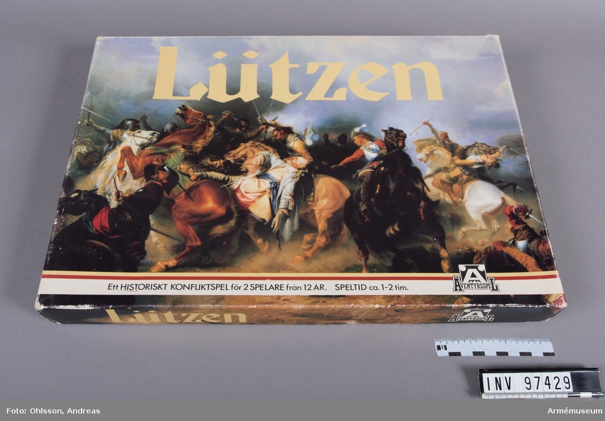 Spelet består av en spelplan i 2 delar som föreställer platsen för slaget vid Lützen indelad i hexagoner, två tärningar, tre plastpåsar med sammanlagt cirka med cirka 70 fyrkantiga spelmarkeringar i papp i rött, blått och vitt, samt ett häfte och ett blad med spelinstruktioner och tabeller.