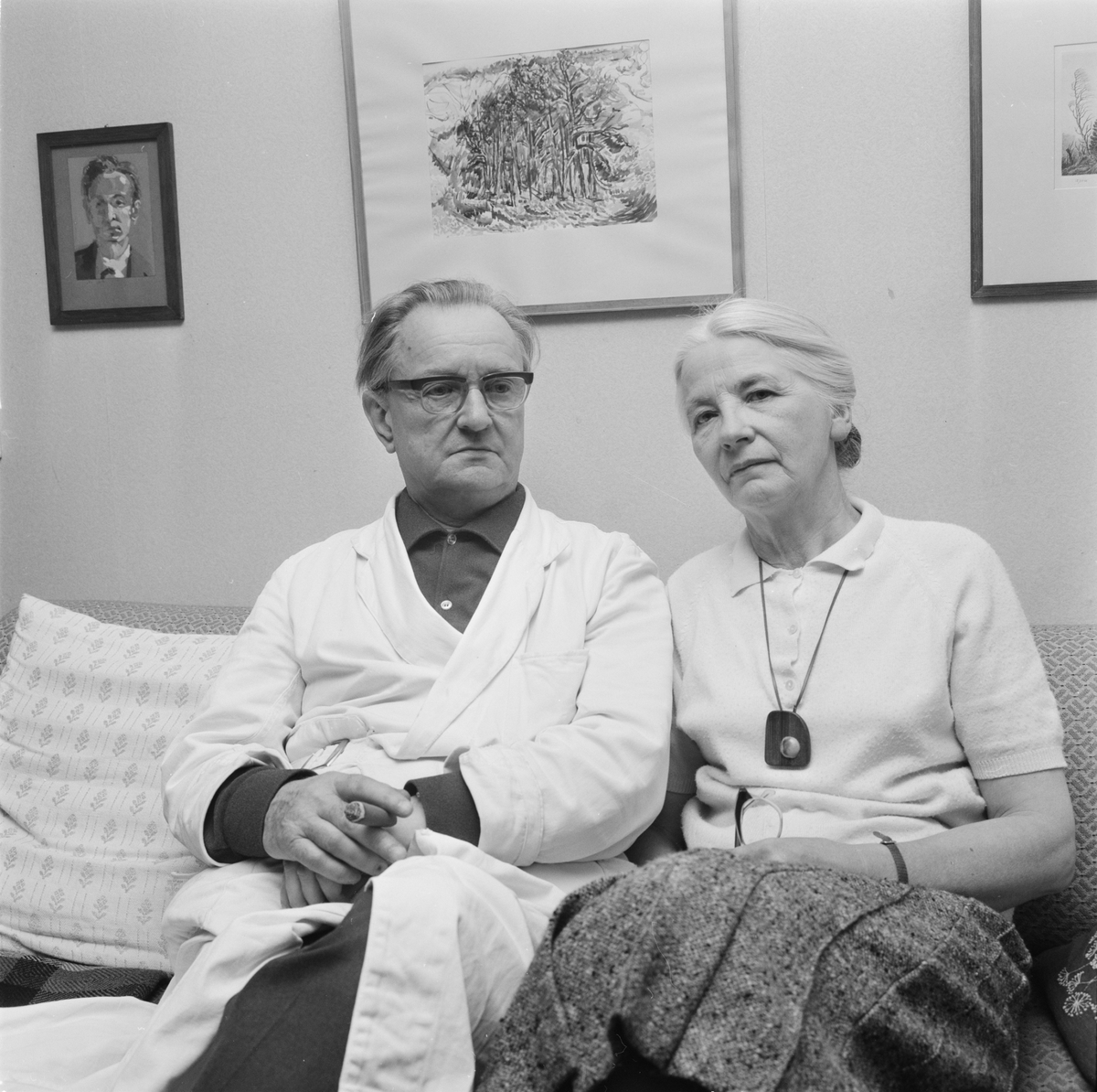 Erich och Ingrid Triller, Tobo, Tegelsmora socken, Uppland, oktober 1965