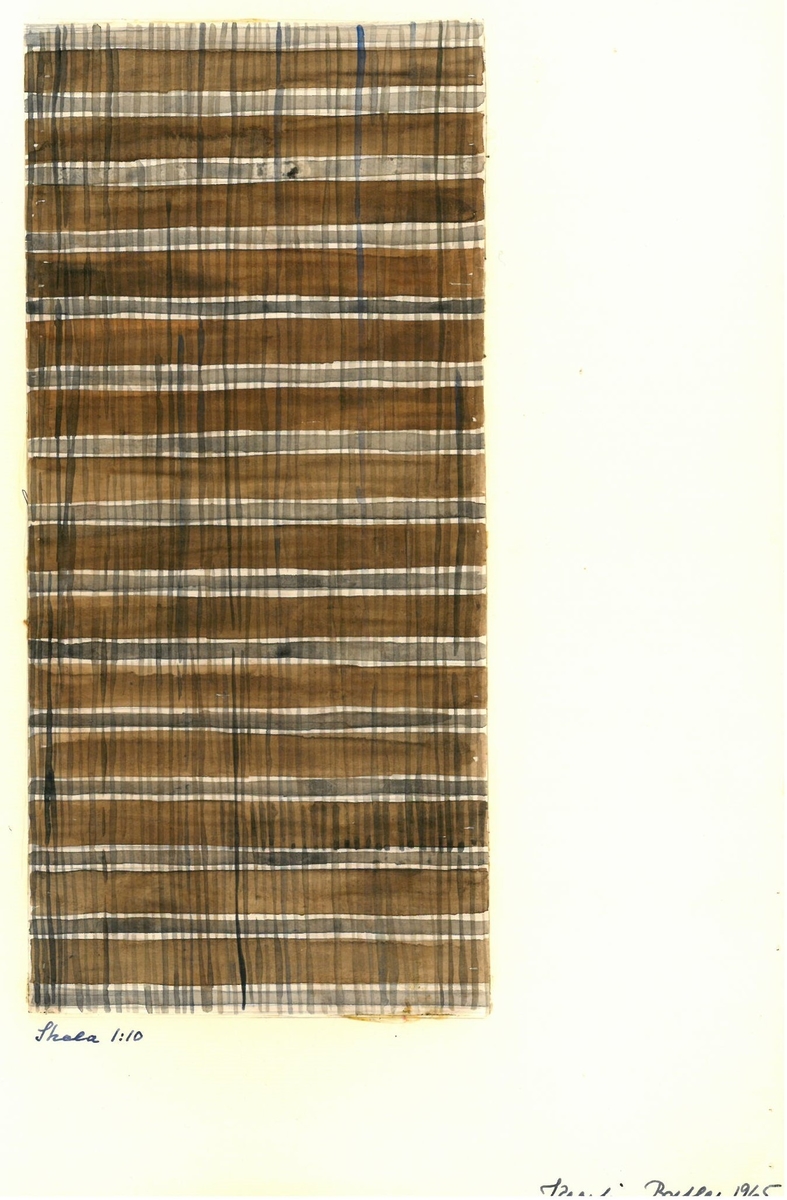 Skisser till skyttlade mattor.
Formgivare: Kerstin Butler 1965