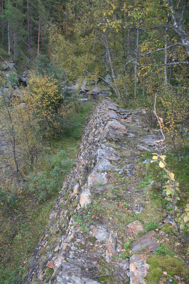 Kraftverk, steinmur, Eidsfossen, Kvikne