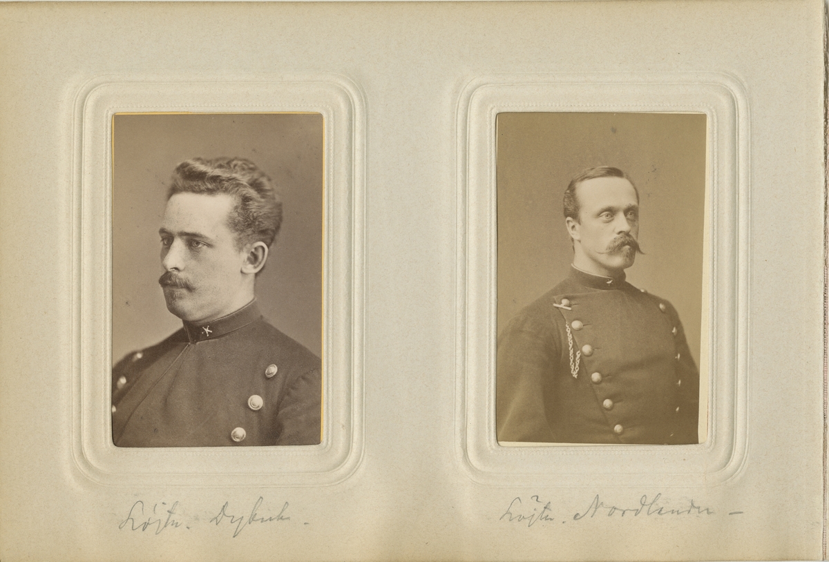 Porträtt av Herman Dybeck, underlöjtnant vid Dalregementet I 13.

Se även bild AMA.0007123.