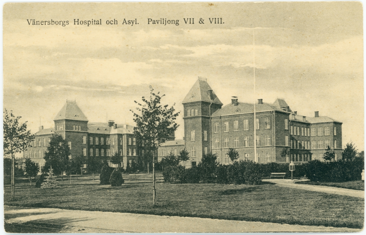 Restads sjukhus. "Vänersborgs Hospital och Asyl. Paviljong VII & VIII"