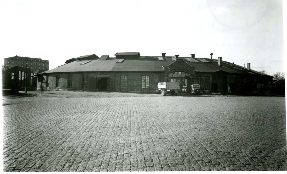 Gamla verkstads området i Göteborg vid Nils Ericsonsgatan (f. norra kvarngatan ) under pågående rivningsarbete oktober 1939.