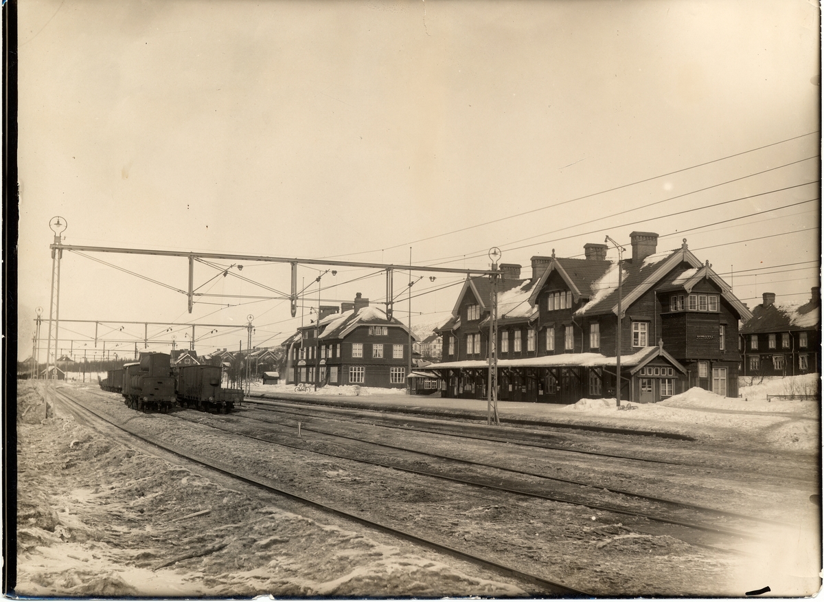 Kiruna stationshus före branden 1915.