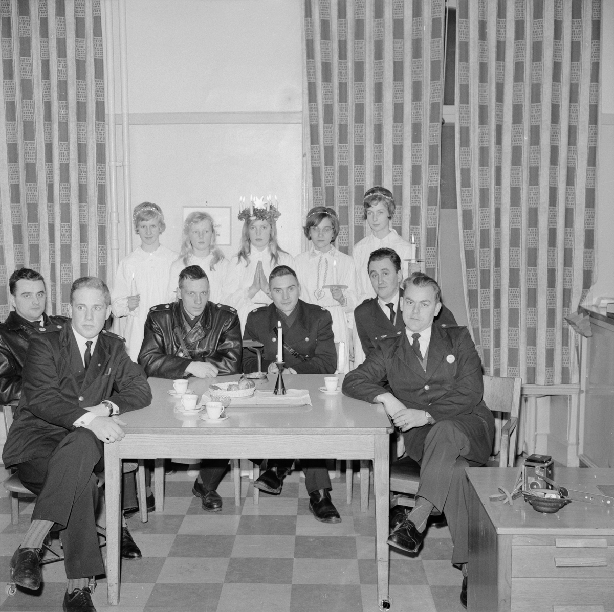 Luciafirande på polisstationen, Uppsala 1960
