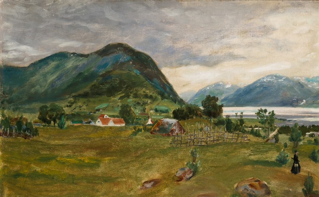 Prestegården og Jølstervann [Maleri]