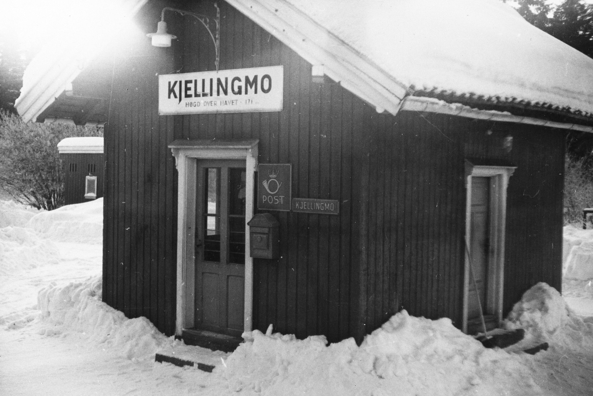 Stasjonsbygningen på Killingmo (fra 1947: Kjellingmo). Stasjonen hadde også poståpneri.