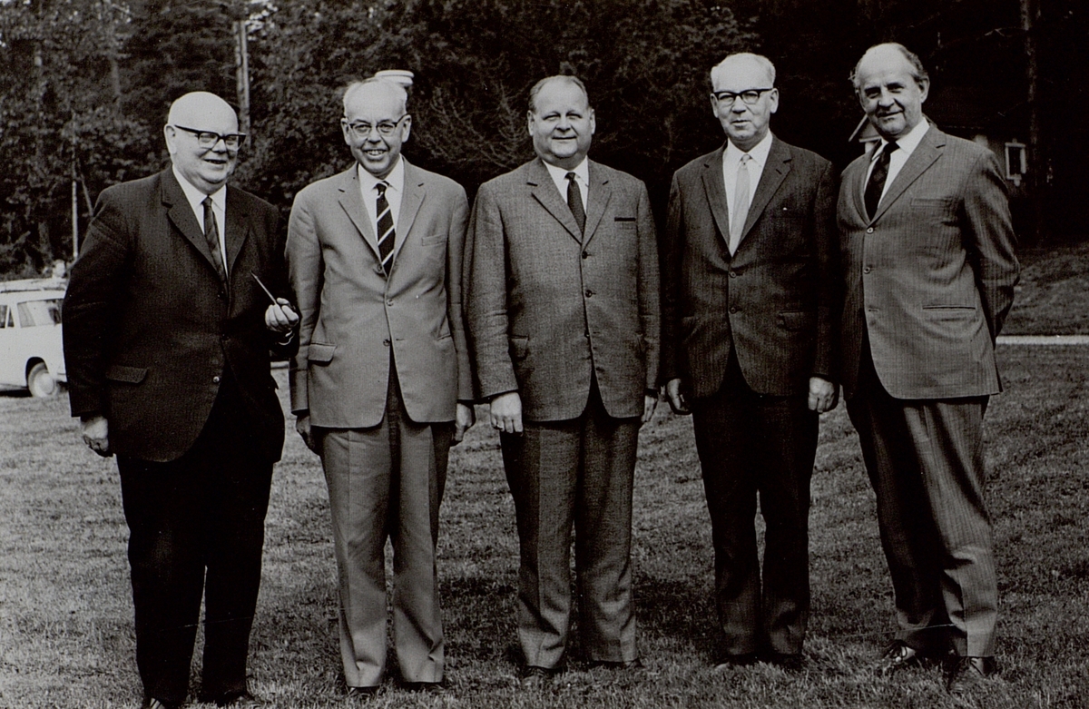 De Nordiska generaldirektörerna i Aavaranta juni 1967. L. Larsen, G. Pedersen, O. Salvila, G. Briem och B. Bjurel.