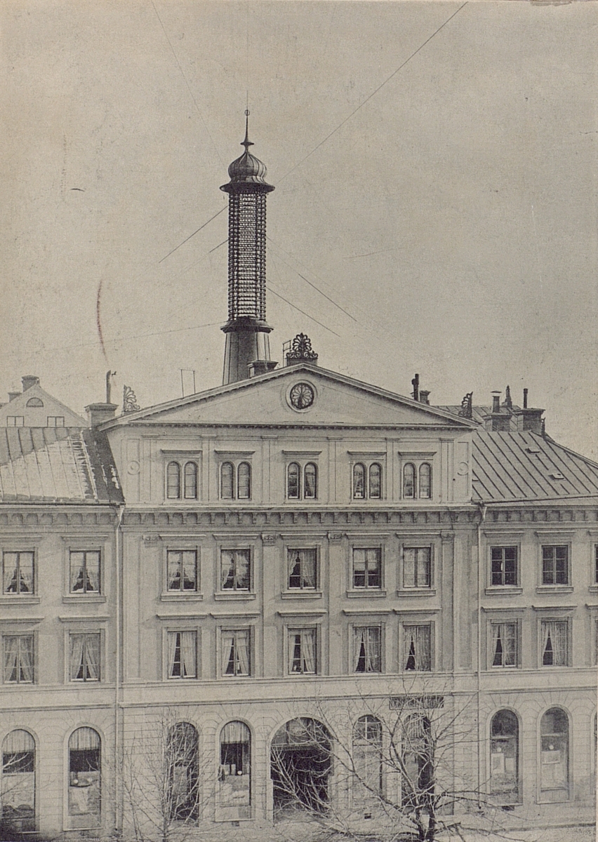 Telefontornet i Uppsala omkring 1891 - 92. Sthlms Allm. Telefon AB.