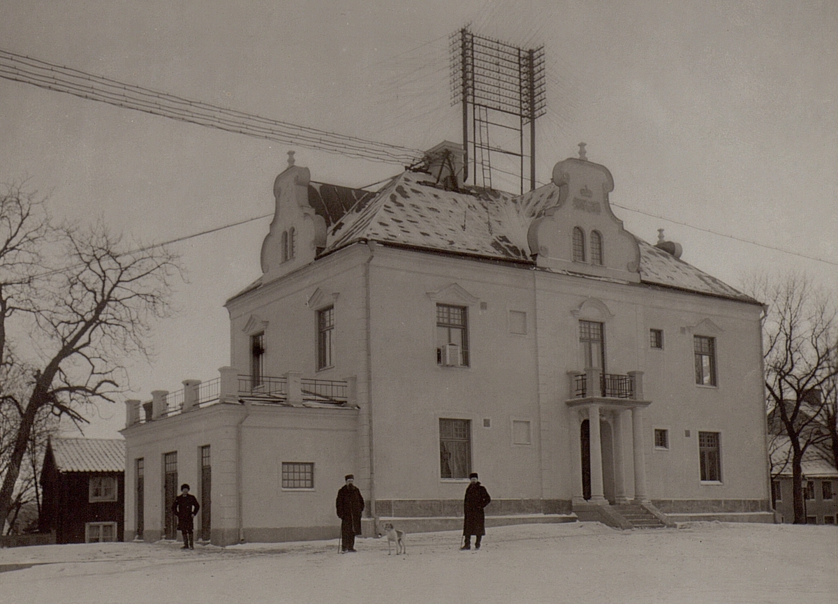 Linköpings telefonstation omkring sekelkiftet 1900. Exteriör.