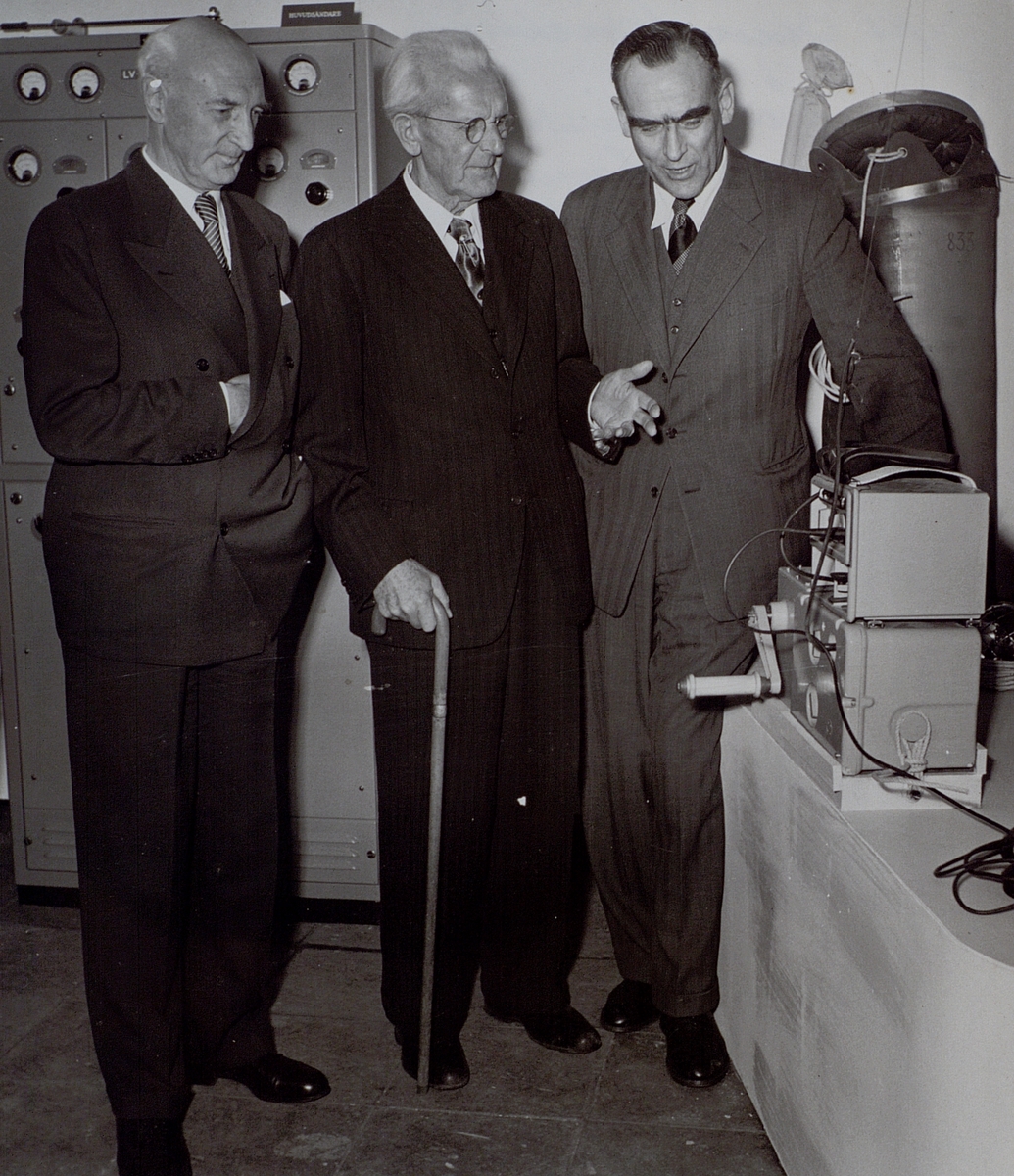 Tre generaldirektörer. Från vänster Ericsson Helge, Hamilton Henning Adof, Sterky Håkan.