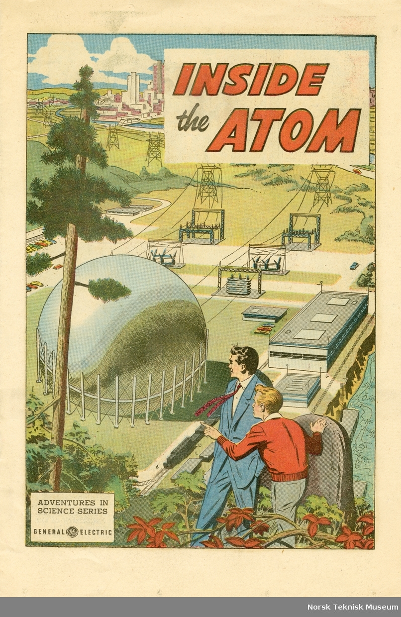 Forside til amerikansk tegneserie om atomenergi, Adventures in Science Series, publisert av General Electric, 1955