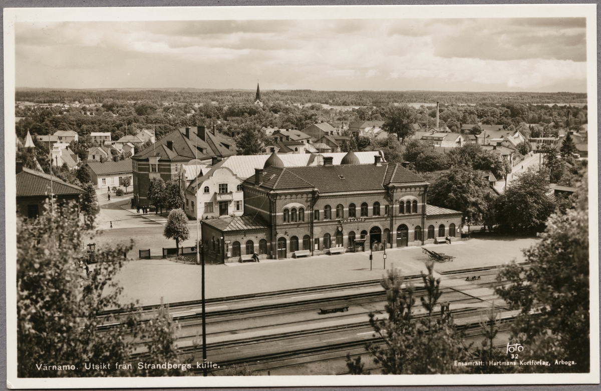 Värnamo station, utsikt från Strandbergs kulle.