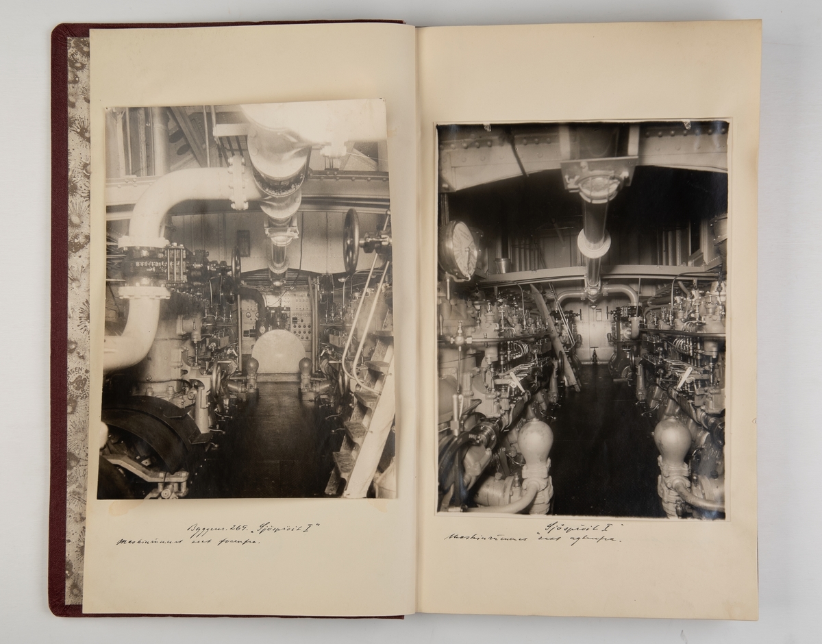 Album med fotografier fra Nylands verksted, samt fartøyer i dokk og skip bygget ved verftet. 'Sjøsprøit I', 'Bergensfjord', 'Brabant', 'Veslefrik', 'Kanon I', 'Globe III', 'Harpun II' og skip under bygging.