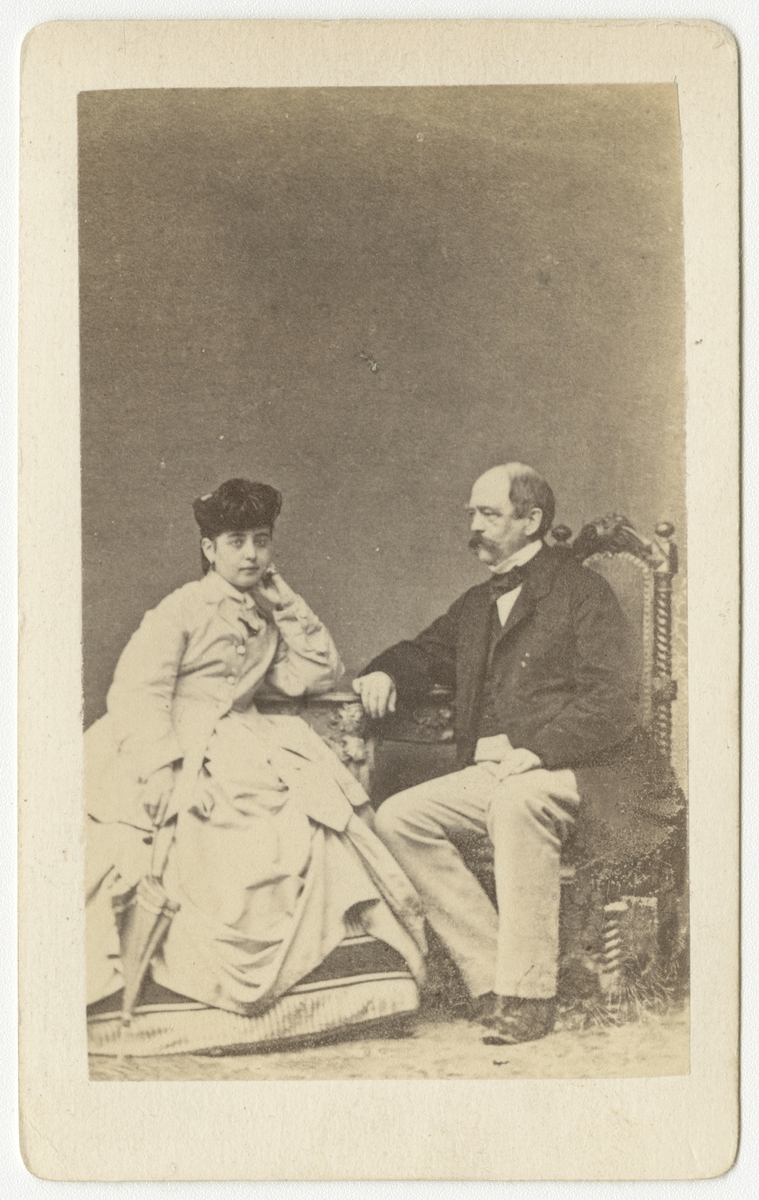 Porträtt av Otto von Bismarck och sångerskan Pauline Lucca.
