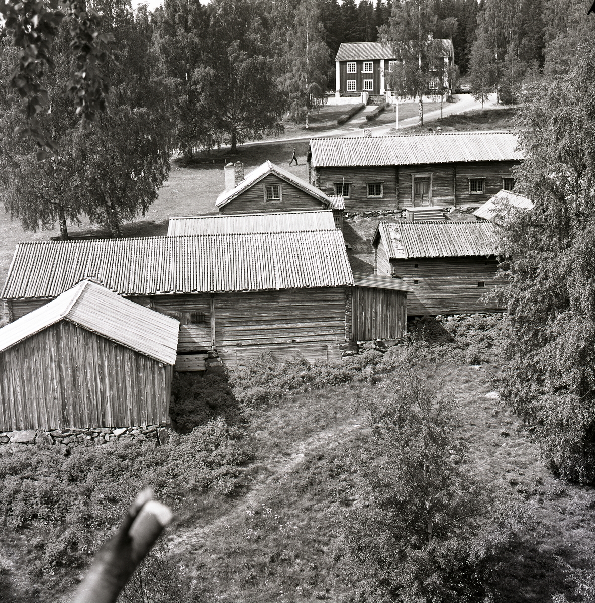 En samling historiska byggnader vid museet Murberget i Härnösand, 1974.