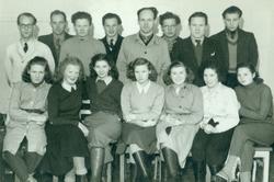 Honningsvåg. Avgangsklassen fra realskolen. 1950.