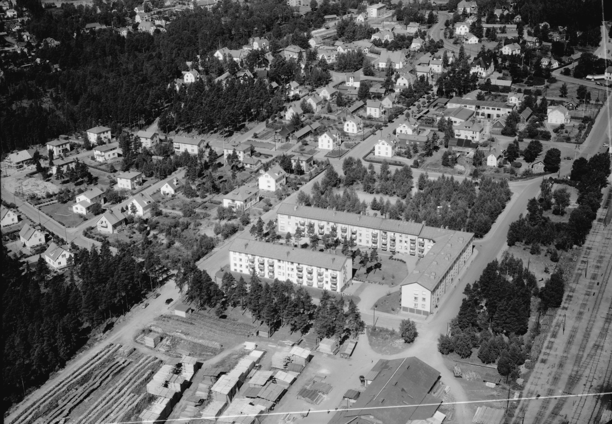 Flygfoto över Mariannelund i Eksjö kommun, Jönköpings län.  Nr: 129/1959