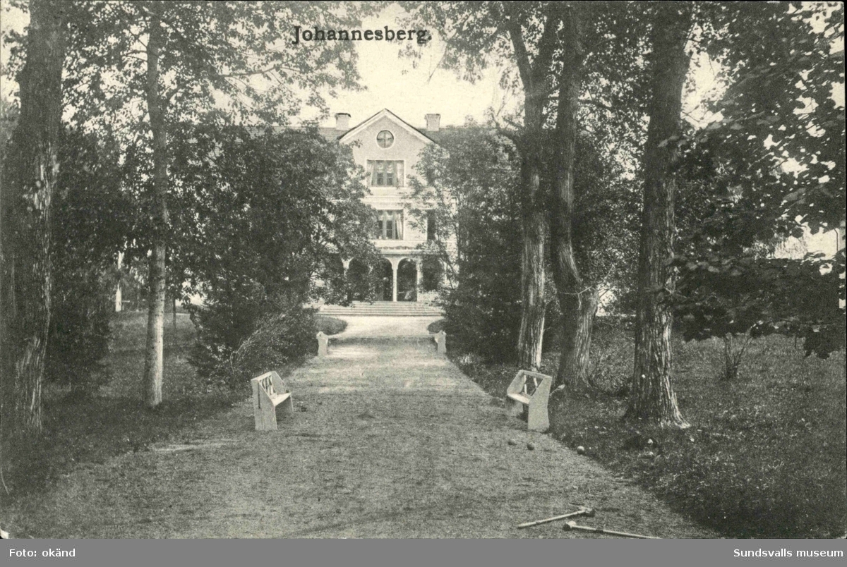 Vykort med motiv över Hussborgs rekreaktionshem. Poststämplat 1908.