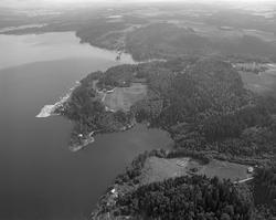 Flyfotografi fra Sleppetangen i Spydeberg i Østfold.  Fotogr