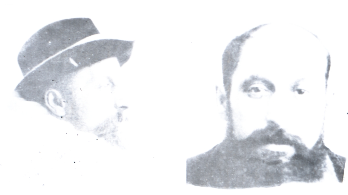 Bild av en man framifrån och i profil. På porträttet framifrån är han barhuvad, på den andra bilden bär han hatt. Bildens urpsrung är okänt.