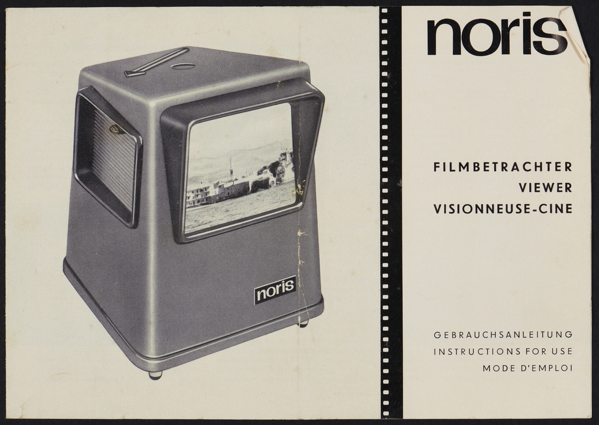 Noris Filmbetrachter produsert av Ernst Plank KG og ble laget for 8mm. film. Den fungerer slik at en filmprojektor projiserer inn i vinduet på siden av filmbetrakteren, som speiler videre til filmbetrakterens visningsskjerm.