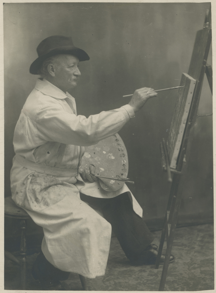 Johan Adolph Jaenzon, kunstmaler og malermester. Ukjent årstall.