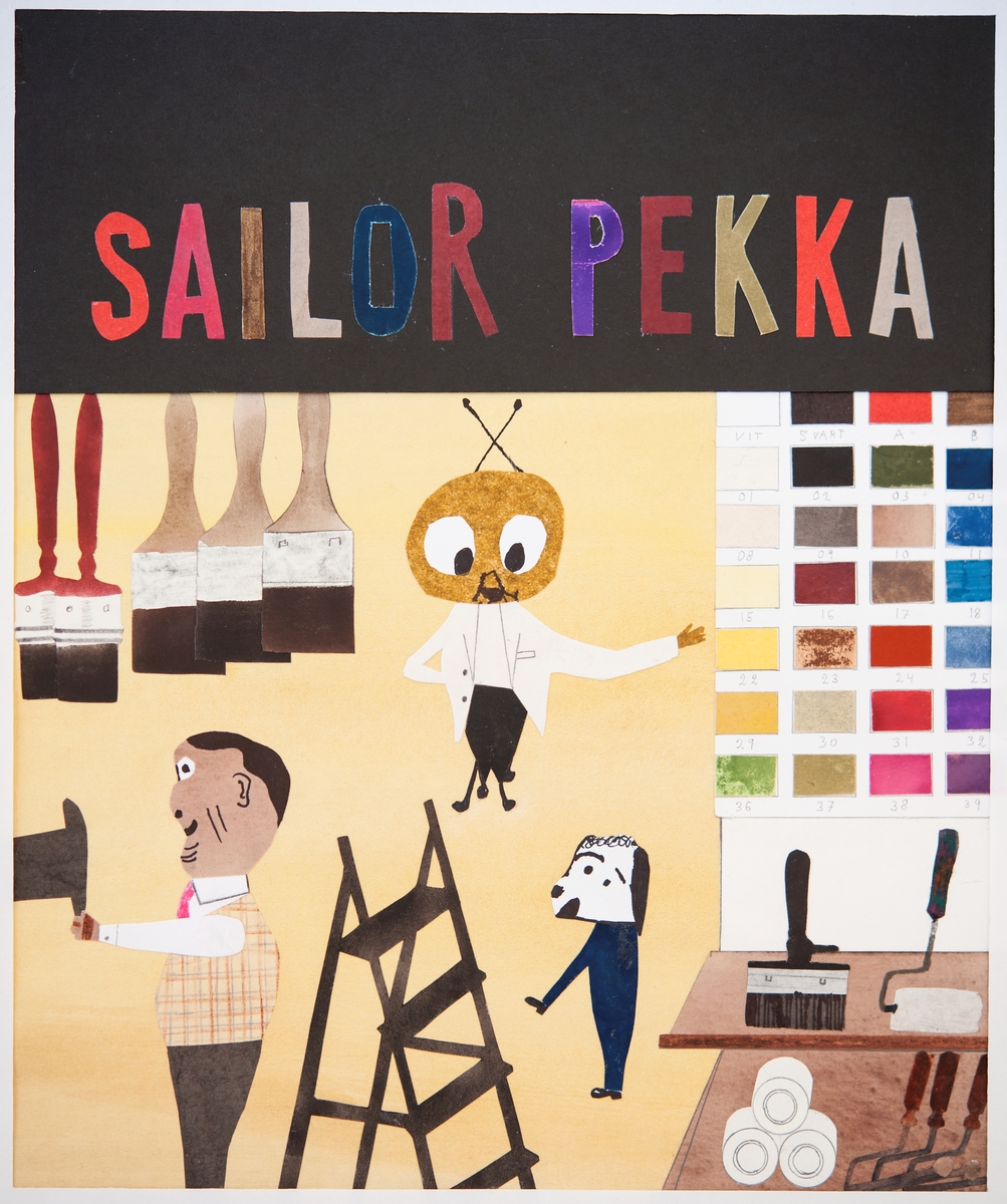 Originalbild till omslaget/framsidan till boken "Varför-Därför. Sailor & Pekka." Upplagan utgiven 2003.