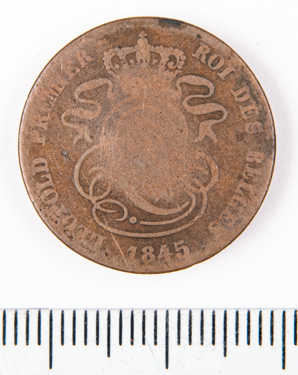 Mynt, Belgien, 1845, 2 Centimes.