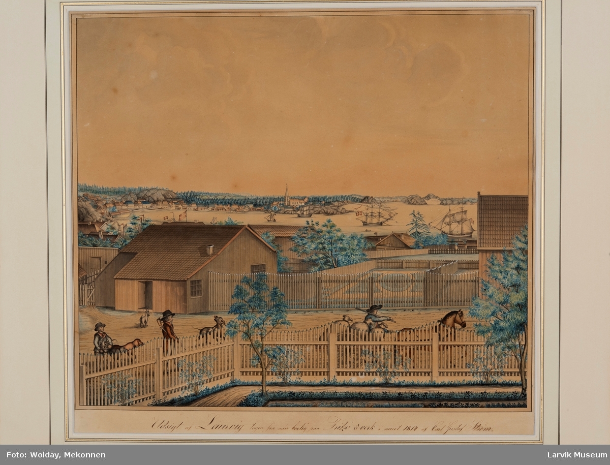 Utsikt over Larvik fra Carl Gustaf Strøms bolig på Langestrand