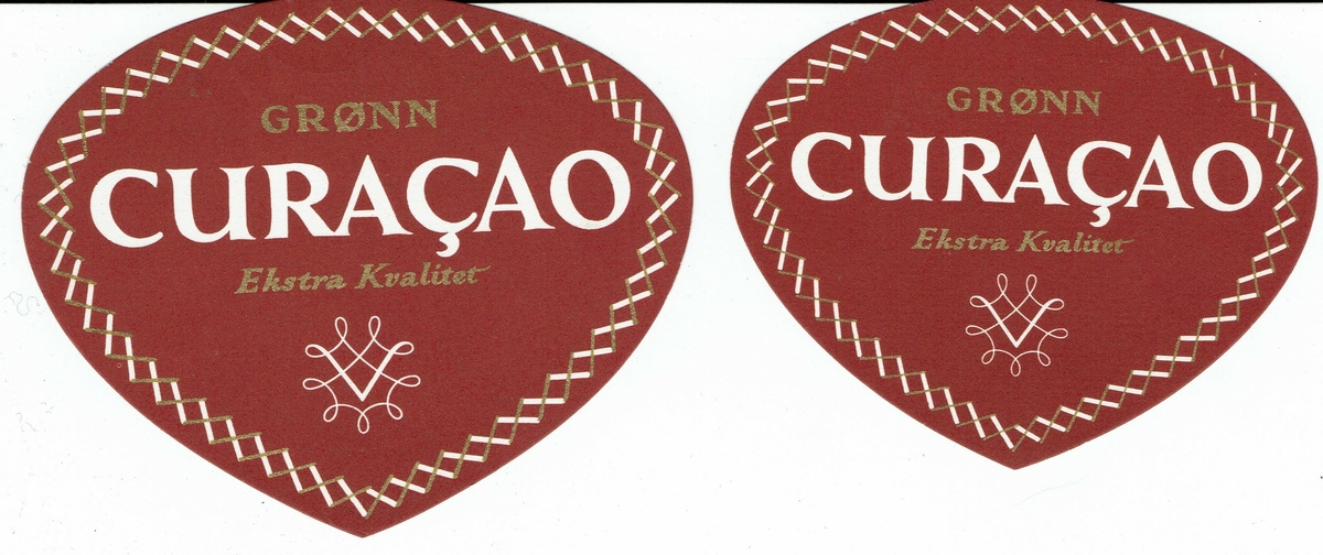 Grønn Curacao. Etikett fra 1961. 