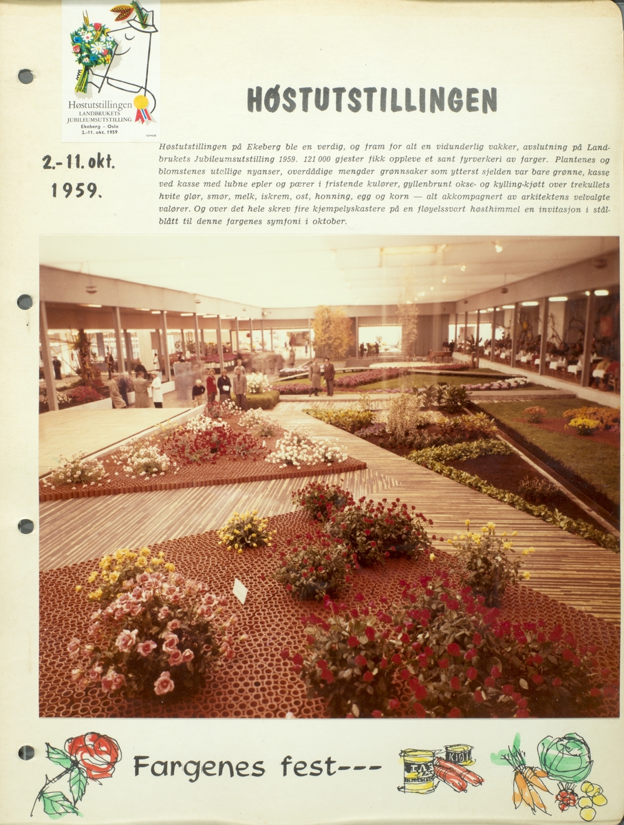 Dokumentasjon av høstutstillingen på landbrukets jubileumsutstilling i 1959