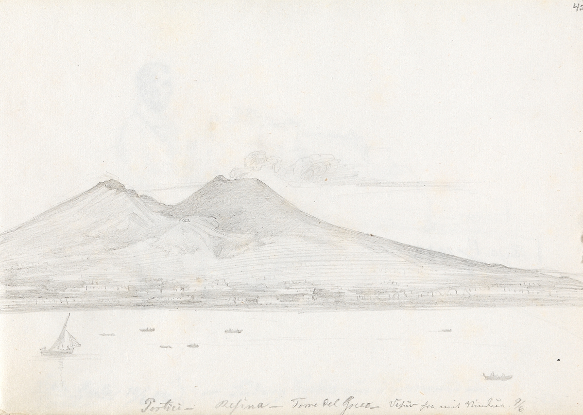Utsikt mot Vesuv [Tegning]