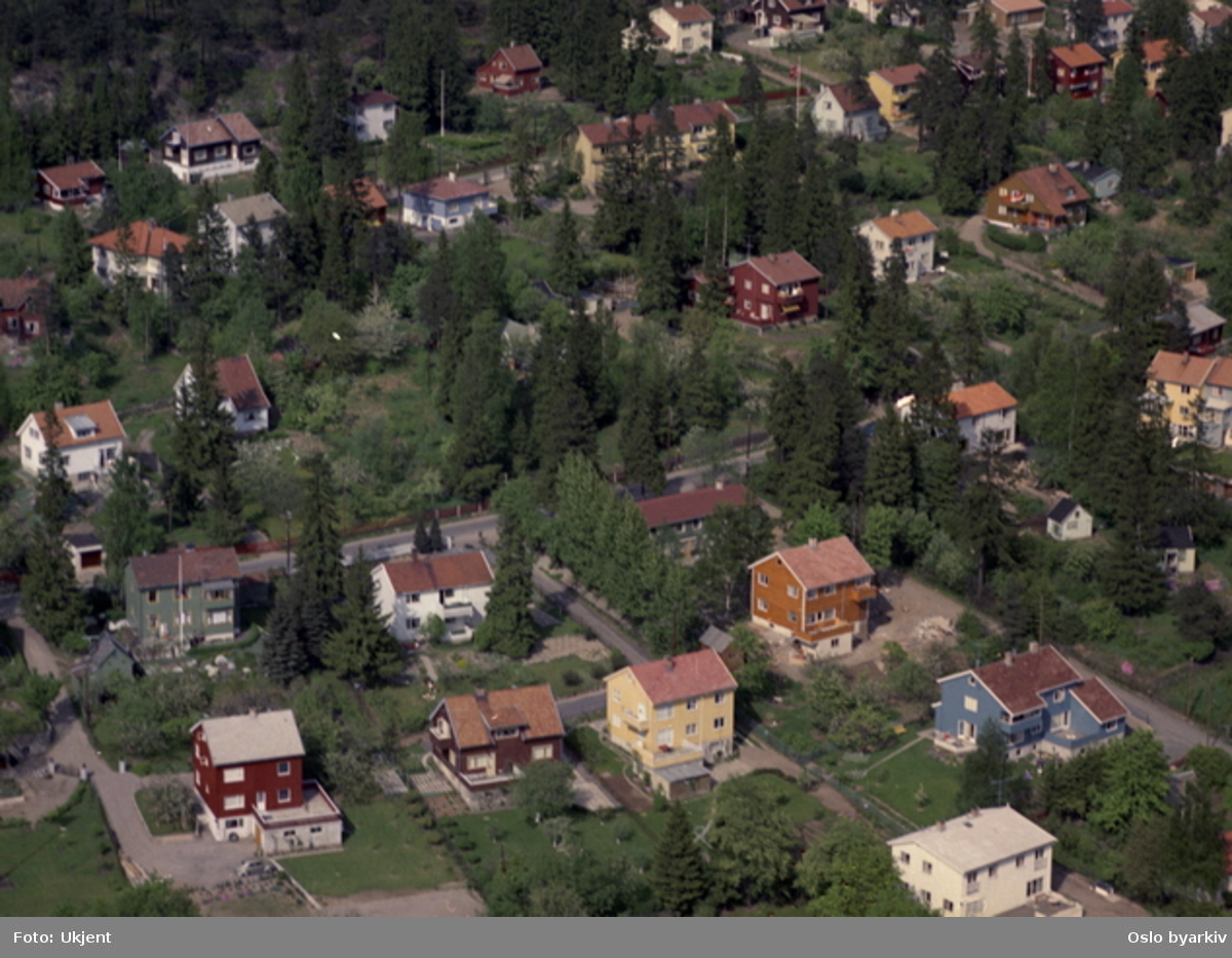 Kildeveien, Stølsveien. Villabebyggelse. (Flyfoto)