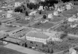 Hamar, flyfoto, Storhamar skole, Villabebyggelse i Fredrik M