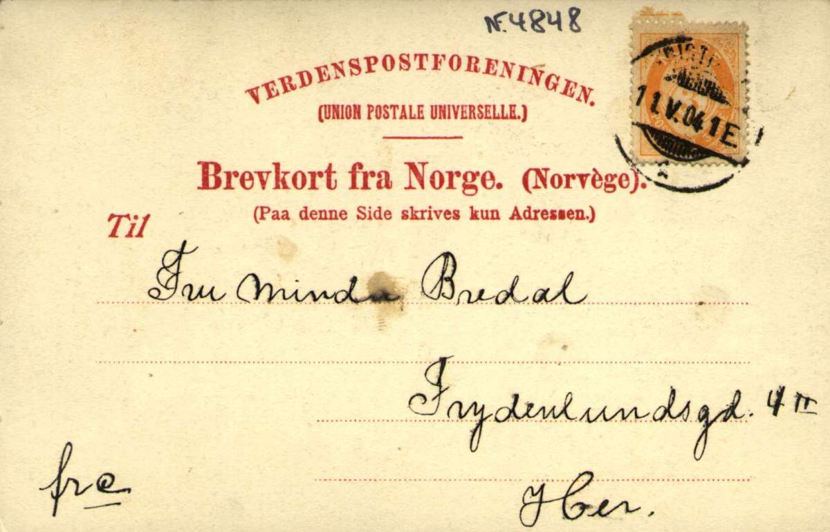 Postkort. Langs Prins Carls vei på Golå. Stempet 11.05.1904.