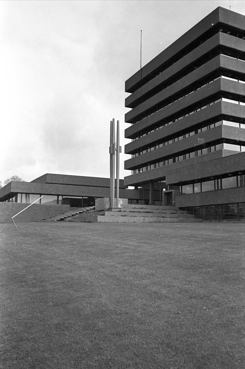 Rådhuset, Asker, 1965. Inngangspartiet.