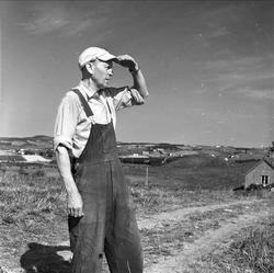 Trøndelag, august 1955. Portrett av bonde.