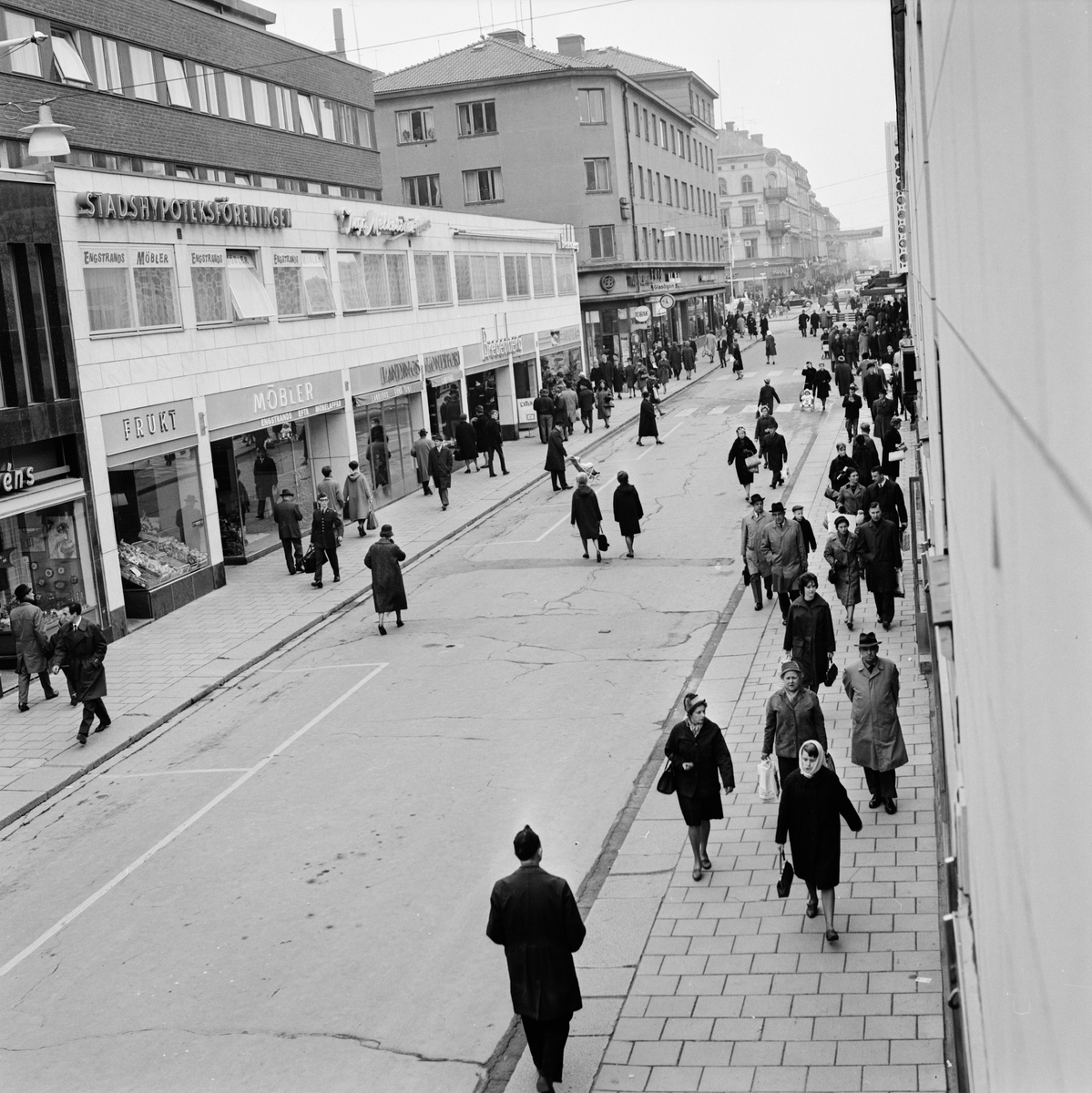 Gångcity, Kungsängsgatan, Uppsala oktober 1963