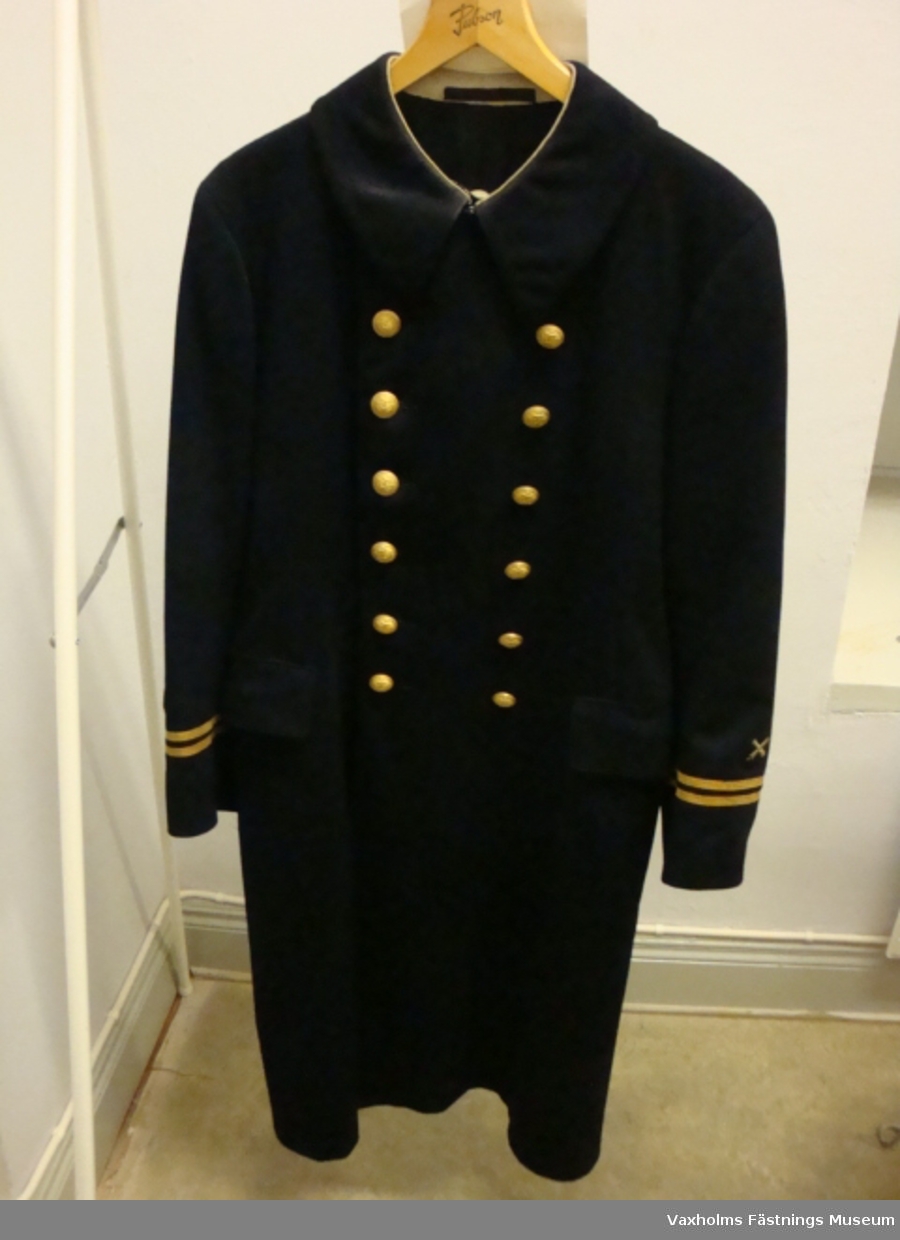 Kappa m/02-29 av kläde med gradbeteckning mm för flaffunderofficer vid KA.