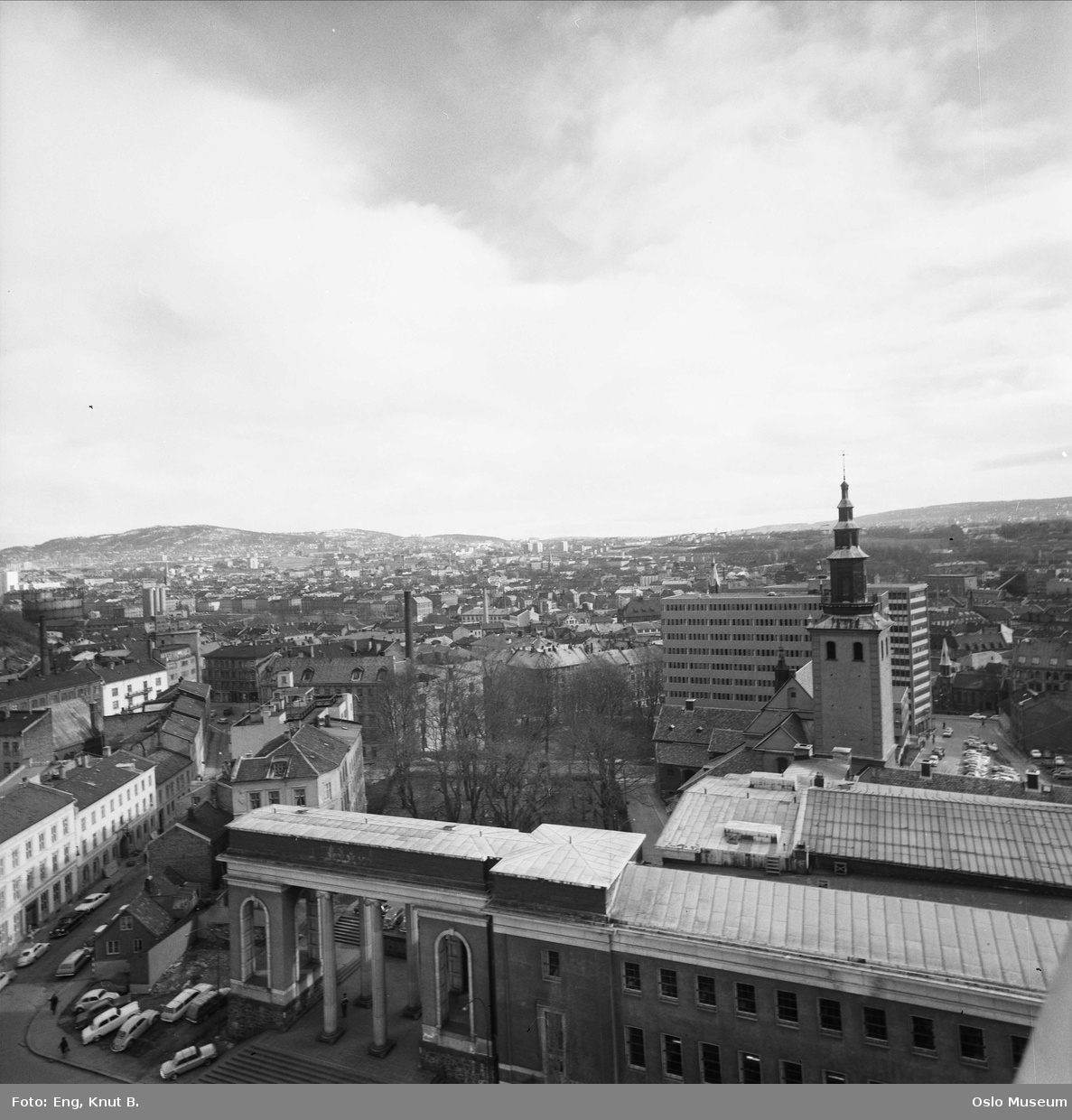 utsikt, gateløp, bygårder, kontorbygninger, Deichmanske bibliotek, Margaretakyrkan