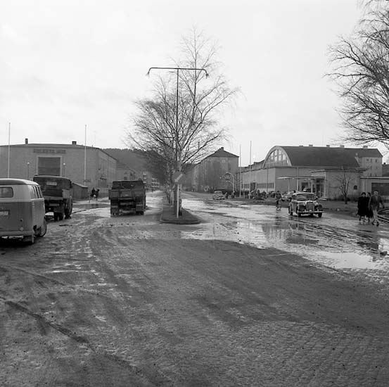 Översvämning Göteborgsvägen Uddevalla 1957