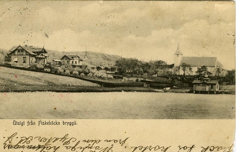 Notering på kortet: Utsikt från Fiskebäcks brygga.