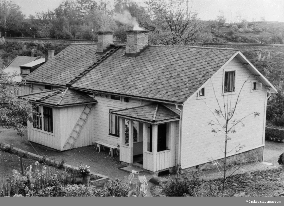 Mölndals första Folkets Hus "Smockeboet" på Bangatan 16 i Mölndal. Inköpt 1899 av Krokslätts fackförening.