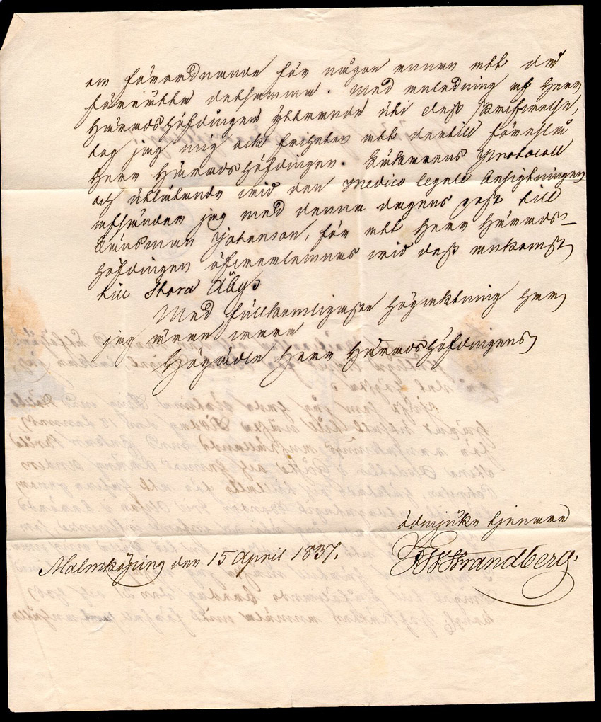 Albumblad innehållande 1 monterat förfilatelistiskt brev

Text: Brev avsänt från Malmköping 1837, 15 april till Stockholm

Stämpeltyp: Bågstämpel   typ 2
