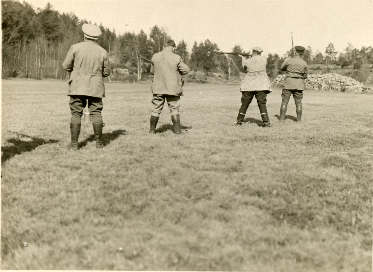 Brevik skytterlag på feltskytning, Hurum, Bamble, 1933