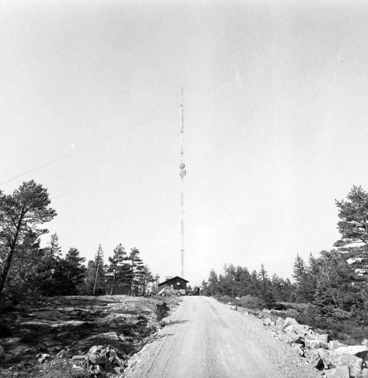 TV-masten på Herrestadsfjället utanför Uddevalla i juni 1960