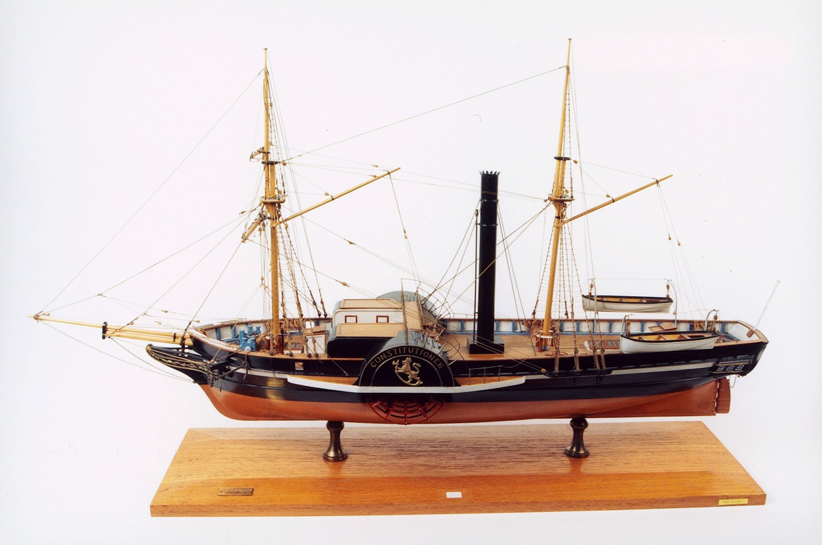 postmuseet, gjenstander, modell av båt, "Constitutionen"