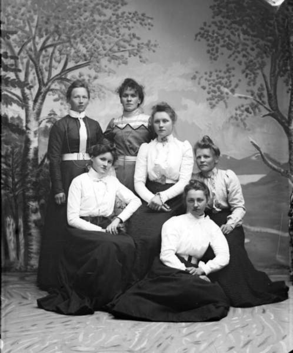 Pro: Oline Haugens gruppe 10.06.1901. Gruppebilde, kvinner.